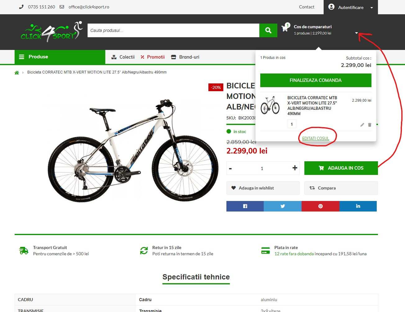 Aplicare voucher Corratec pas 2