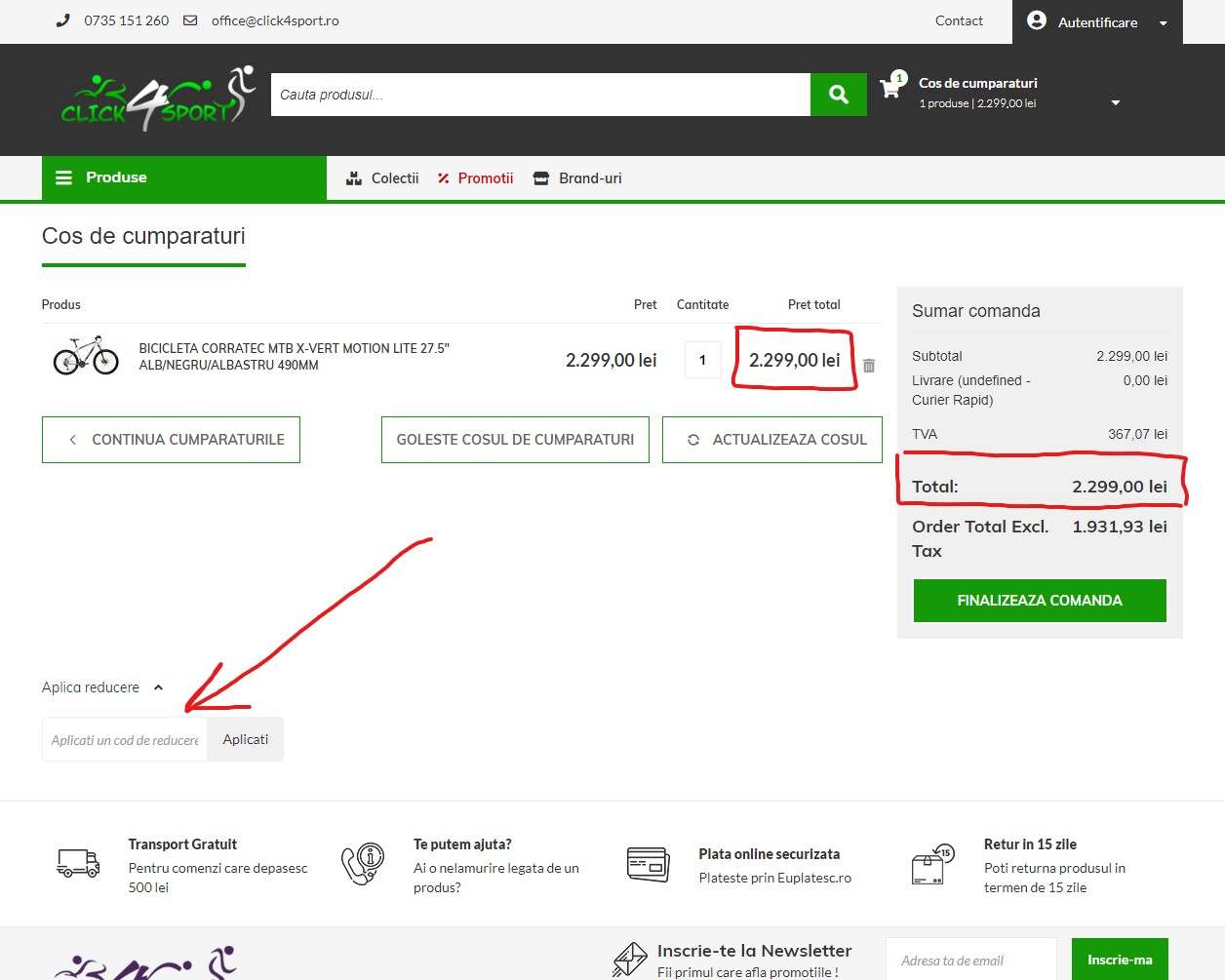 Aplicare voucher Corratec pas 3