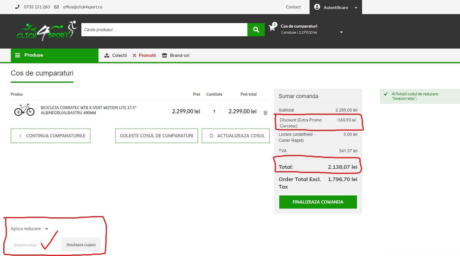 Aplicare voucher Corratec pas 4