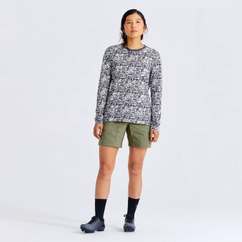 Tricou Ciclism SPECIALIZED/FJALLRAVEN Women's Cotton Caliswe (L/S) - Basalt/Eggshell