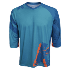Tricou Ciclism FUNKIER Dolomiti Enduro (3/4 Sleeve) - Green/Orange