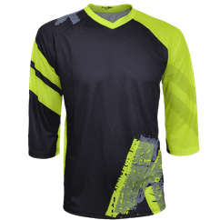 Tricou Ciclism FUNKIER Dolomiti Enduro (3/4 Sleeve) - Black/Yellow