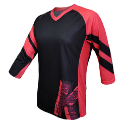 Tricou Ciclism FUNKIER Dolomiti-W Enduro Women (3/4 Sleeve) - Black/Pink
