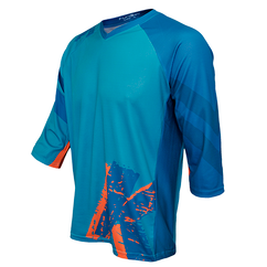 Tricou Ciclism Copii FUNKIER Dolomiti-K Enduro Kids (3/4 Sleeve) - Green/Orange