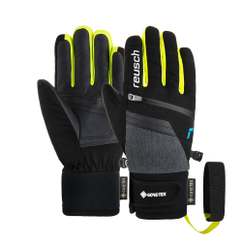 Manusi Schi REUSCH Travis GORE-TEX Junior - Black Melange/Safety Yellow