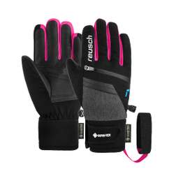 Manusi Schi REUSCH Travis GORE-TEX Junior - Black Melange/Pink Glo